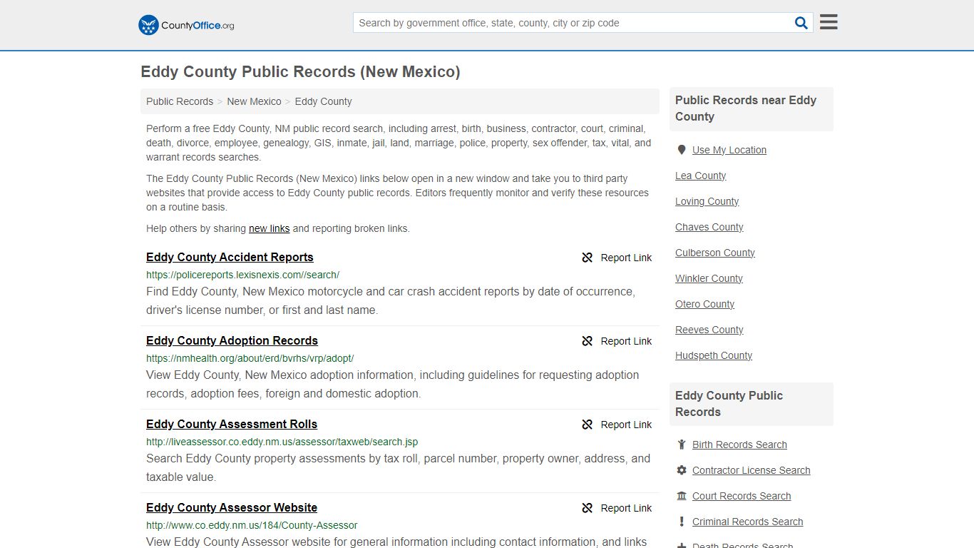 Public Records - Eddy County, NM (Business, Criminal, GIS, Property ...